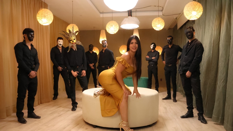 SEXMEX MILF IS INVITED TO A CARNIVAL PARTY . Elizabeth Marquez