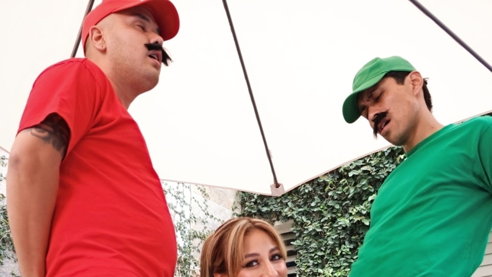 SEXMEX Busty Milf Seduced By The Step-Bros . Letzy Lizz